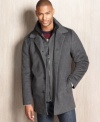 Keep it classy with this sophisticated, wool-blend coat from Calvin Klein.