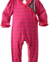 Splendid Littles Baby-girls Infant Lacrosse Stripe Romper, Hot Fuschia/Gray, 6-12 Months