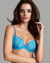 A fun and flirty foam demi bra trimmed in eyelet lace. Features ultra supportive molded cups and adjustable straps.