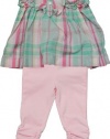 Ralph Lauren Madras Tunic & Legging Set (24 Month, Green/Pink Multi)