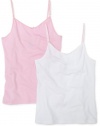 Calvin Klein Girls 7-16 2 Pack Cami,White And Pink,L(12/14)