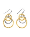 Diamond and 18K yellow gold circular link drop earrings from Marco Bicego's Jaipur collection.