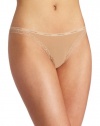 Calvin Klein Women's Bottom's Up Thong, Buff, Small