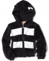 Roxy Kids Girls 2-6x Teenie Wahine Party Animal Hooded Jacket, Black/White Stripe, Large