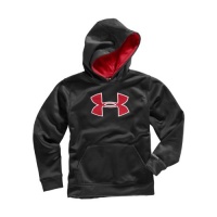 Boys’ Armour® Fleece Storm Big Logo Pullover Hoody Tops by Under Armour Youth Large Black