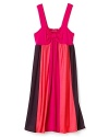 She's sure to shine in this uber-cute full-length dress from Little Ella with its long, eye-catching colorblock stripes.