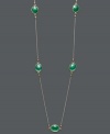 Long and luxurious. Wrap this stylish, Studio Silver design around your neck for a bold and brilliant look. Crafted in 18k gold over sterling silver and sterling silver with oval-cut green agate (45-3/8 mm). Approximate length: 38 inches.