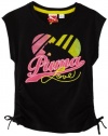 Puma - Kids Girls 7-16 Original Neon Tee, Black, Large