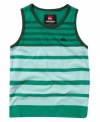 Beyond the sea. This warm weather tank from Quiksilver with rolling stripes is the perfect shirt for beachside weekends.