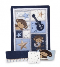 Carter's 4 Piece Crib Bedding Set, Monkey Rockstar