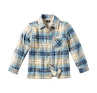 DC Shoes Boys Plaid Flannel Sherpa Shirt-Blue/tan-Small