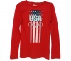 Nike Team Girl's USA Olympic Long Sleeve Shirt Red L (14)