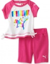 Puma - Kids Baby-girls Infant Tee And Bermuda Short Set, Raspberry Rose, 12 Months