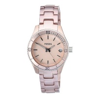 Fossil Women's ES2927 Quartz Stainless Steel Pink Dial Luminous Measures-Second Watch