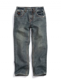 GUESS Kids Boys Brit Rocker Fit Jean - Crater Wash, DARK STONEWASH (6)