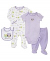 Prepare for cuteness and a full day of comfort with this sweet 4-piece set from Carter's.