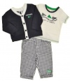 Guess Boys 0/3 Months - 6/9 Months 3-Piece Baby Cardigan, Tee & Pant Set (0/3 Months)