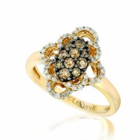 Le Vian Chocolate Diamond Ring in 14K Yellow Gold with Chocolate and White Diamonds at 0.56 Carats