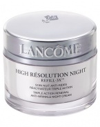 This exclusive Refill-3X complex helps boost the synthesis of the three natural skin fillers--collagen, hyaluronic acid and elastin. Enriched with Anisic Extract, the formula helps complete the nightly cellular renewal process. Immediately, skin feels significantly softer and smoother and by morning, appears refreshed and hydrated. Non-comedogenic. Dermatologist-tested for safety. 2.6 oz. 