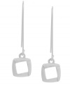 Frame your face. Kenneth Cole New York's chic cut-out square drops feature an appealing asymmetrical design set in silver tone mixed metal. Approximate drop: 1-5/8 inches.