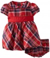 Hartstrings Baby-girls Infant Party Dress and Diaper Cover Set, Red Plaid, 3-6 Months