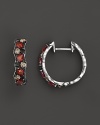 Badgley Mischka Garnet And Brown Diamond Hoop Earrings