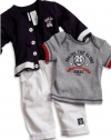 GUESS Kids Boys Baby Cardigan, Tee & Pants Set (0 - , NAVY (3/6M)