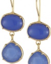 Coralia Leets Jewelry Design Riviera Collection Oval and Tear Drop French Wire Earrings Deep Blue Chalcedony