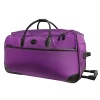 Embark in style with this chic cosmopolitan rolling duffel, rendered in vibrant color.