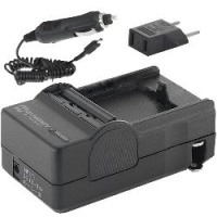 Mini Battery Charger Kit - with fold-in wall plug, car and EU adapters