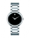 Movado Women's 0606419 Concerto Stainless-Steel Black Round Dial Watch