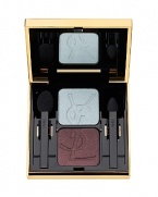 Yves Saint Laurent OMBRES DUOLUMIÈRES Eye Shadow Duo is a reflection of the Yves Saint Laurent spirit, the vibrant color pair plays with contrast to create the ultimate dressed-up look: luminous, radiant, and elegant. This pressed eyeshadow duo contains fashion-inspired color and luxury-inspired texture. The extremely soft powder glides on evenly, and each shade fully expresses its intensity and radiance, thanks to an optical smoothing effect. The formula is wonderfully long-lasting.