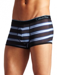 Calvin Klein Men's Ck One Microfiber Fashion Low Rise Trunk, Gradient Stripe/Soft Aqua, Large