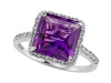 Genuine Amethyst Ring by Effy Collection® in 14 kt White Gold Size 5