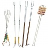 Rome's Set of 9 Forks for Marshmallows and Hot Dogs, Chrome Plated Steel