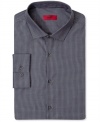 Step outside of the cubicle with this eye-catching patterned, slim-fit dress shirt from Hugo Boss.