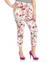 NYDJ Women's Plus-Size Alisha Ankle Watercolor Floral Poppy Pant