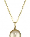 TARA Pearls 10X11mm Gold South Sea Pearl with 14 Karat Yellow Gold Pendant Necklace