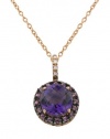 Effy Jewlery 14K Rose Gold Amethyst, Sapphire and Diamond Pendant