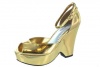 BEBE T2329 PRYCE GOLD METALLIC WOMENS PEEP TOE Size 8M