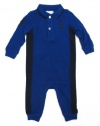 Ralph Lauren Infant Big Pony Long-sleeved Coveralls in Royal and Navy Blue; Navy Pony (3 Months / Mos.)