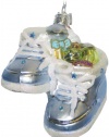 Kurt Adler 4-Inch Noble Gems Glass Baby Boy's First Christmas Shoe Ornament