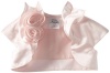 Us Angels Girls 2-6X Satin Bolero with Fabric Rosettes, Blush Pink, 2T