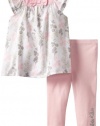 Calvin Klein Baby-Girls Infant Printed Tunic with Leggings, Pink, 12 Months