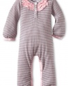 Splendid Littles Baby-girls Infant Mini Thermal Stripe Romper, Pink Ribbon, 18-24 Months