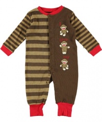 Baby Starters I Love My Sock Monkey Coverall (Sizes 0M - 24M) - brown/red, 6 - 9 months