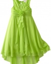 Bloome Girls 7-16 Sleeveless Asymmetric Hem Dress, Green, 14