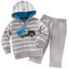 Carter's Quick & Cute Cardigan Set - Grey Stripe-12 Months