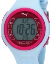 PUMA Women's PU910541011 Pulse Light Blue and Pink Digital Heart Rate Monitor Watch