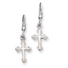 Sterling Silver Cross Earrings - Measures 1/2 x 1 - JewelryWeb